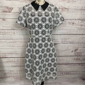 BIGIO Collection short sleeve collared floral print size 10 midi Dress